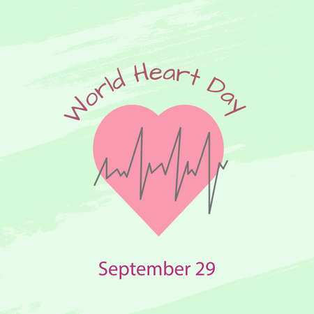 World heart day card in flat style. For medicine, education and school postersのイラスト素材