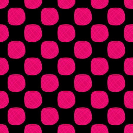 Vector yarn ball seamless pattern in flat styleのイラスト素材