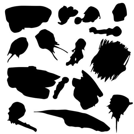 Ink splash set in simple style. For web, print and creative design. Vector illustrationのイラスト素材