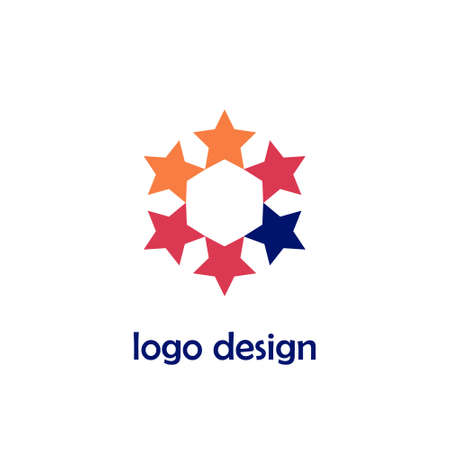 Creative logo design in flat style. For shop, store, business company, welness center. Vector illustrationのイラスト素材