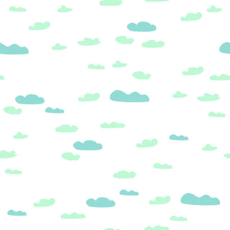 Game background with sky and clouds in cartoon style. Seamless pattern. Vector illustrationのイラスト素材