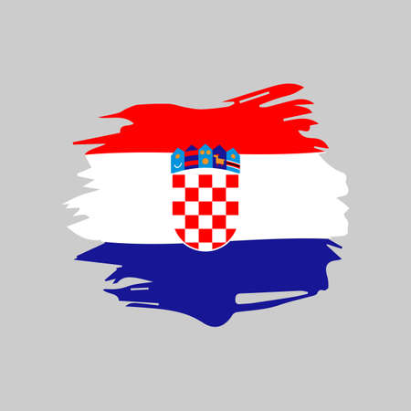 Croatia flag icon in flat style. For web, print and creative design.のイラスト素材