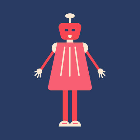Robot icon in flat style. Vector illustration. For print, card, nursery design.のイラスト素材