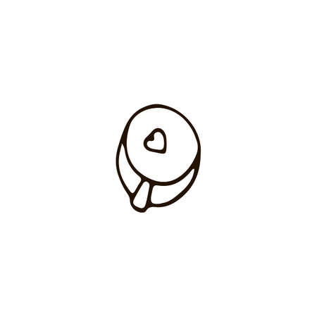 Cup of tea or coffee icon in doodle style. For print, web and brand designのイラスト素材