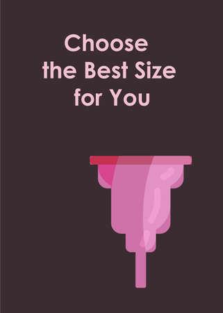 Banner with menstrual cup in cartoon style. For ads, shop, womans magazine. Vector illustration.のイラスト素材