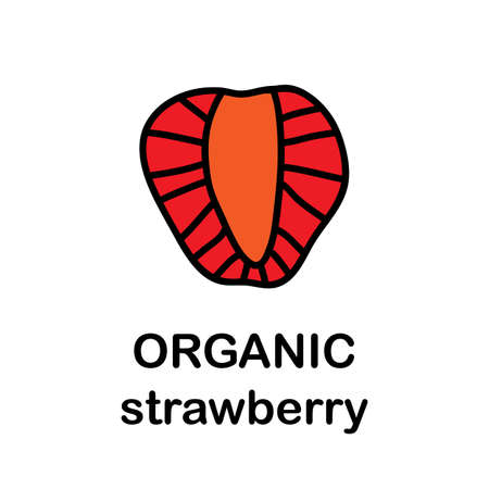 Strawberry icon in outline style. For business, company and farm.のイラスト素材