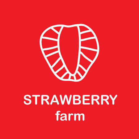 Strawberry icon in outline style. For business, company and farm.のイラスト素材