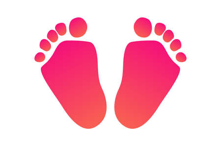 Kids little foots icon in flat style. Vector illustrationのイラスト素材
