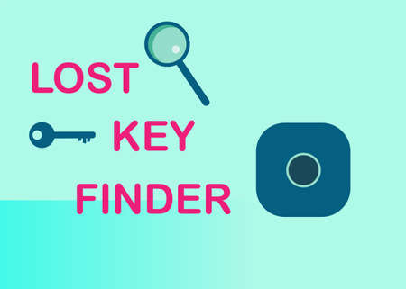 Lost key finder web banner with magnifier and key icons in flat styleのイラスト素材