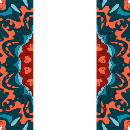 Banner with mandala flower in arabic style. For print, card, wedding invitations. Vector illustration.のイラスト素材