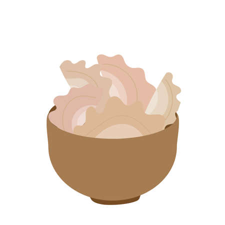 Vareniki in pot in flat styleのイラスト素材