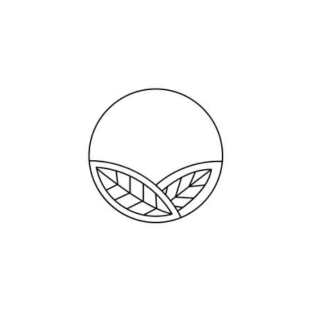 Nature logo in outline style. For business, farm, stores. Vector illustration.のイラスト素材