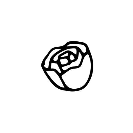 Rose logo in hand drawn style. Vector illustrationのイラスト素材