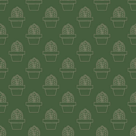 Organic nature seamless pattern in outline style. Vector illustration.のイラスト素材