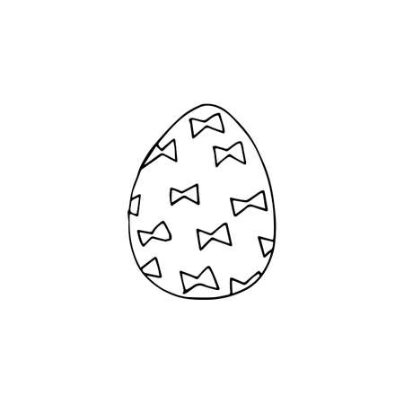 Easter egg icon in hand drawn style. Vector illustration. Perfect for card, print, coloring book pages.のイラスト素材