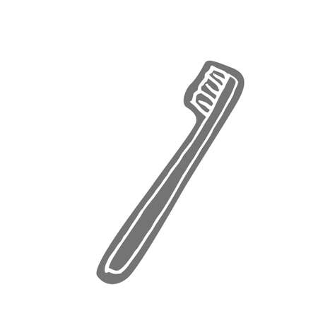 Bamboo toothbrush for dental hygiene - zero waste illustration. Vector illustrationのイラスト素材