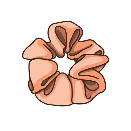 Scrunchies icon in cartoon style. Perfect for hairdress salon, kids shop, beauty and fashion store. Vector illustrationのイラスト素材