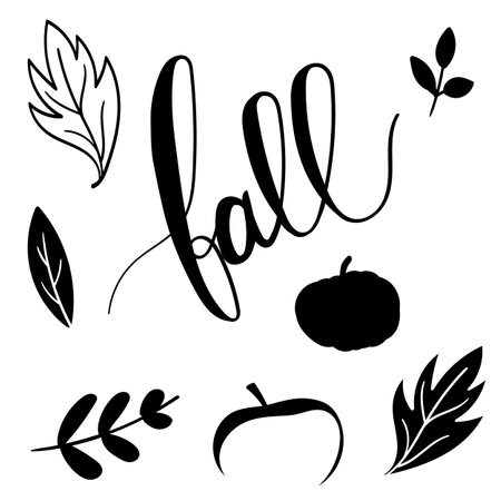 Fall elements icon for cutting, print and sublimationのイラスト素材