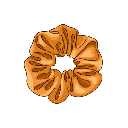 Scrunchies icon in cartoon style. Perfect for hairdress salon, kids shop, beauty and fashion store. Vector illustrationのイラスト素材