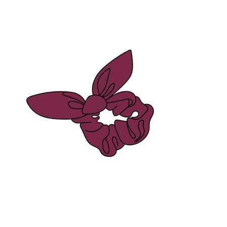 Scrunchies icon in cartoon style. Perfect for hairdress salon, kids shop, beauty and fashion store. Vector illustrationのイラスト素材