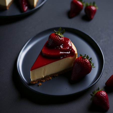 Homemade cheesecake with fresh berries. Tasty homemade berries cheesecakeの素材