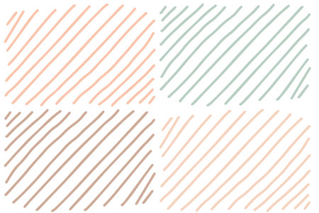 Scribbles cute diagonal lines doodle pattern. Vector illustrationのイラスト素材