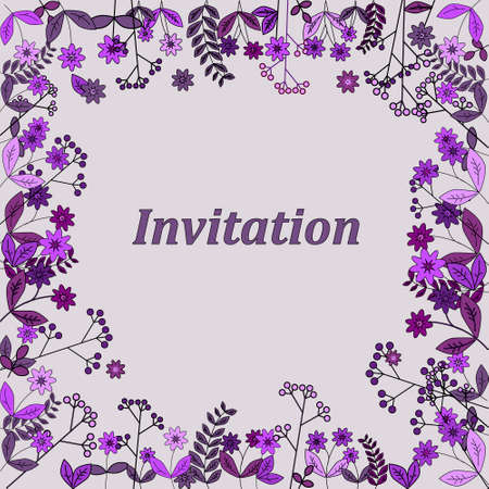 wedding invitation card with flower Templatesのイラスト素材