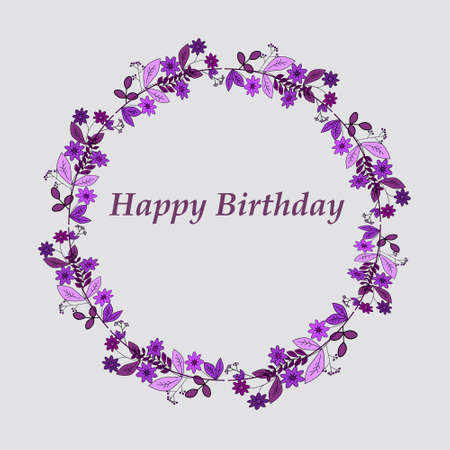wedding birthday invitation card with flower Templatesのイラスト素材