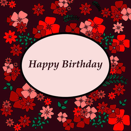 Greeting card flowers can be used as invitation card for wedding, birthday and other holiday and summer background.のイラスト素材
