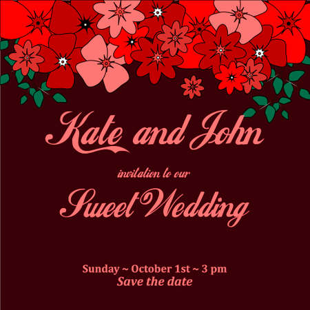 Greeting card flowers can be used as invitation card for wedding, birthday and other holiday and summer background.のイラスト素材