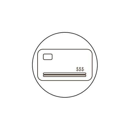 Credit card icon in thin outline style. Money buying shoppingのイラスト素材