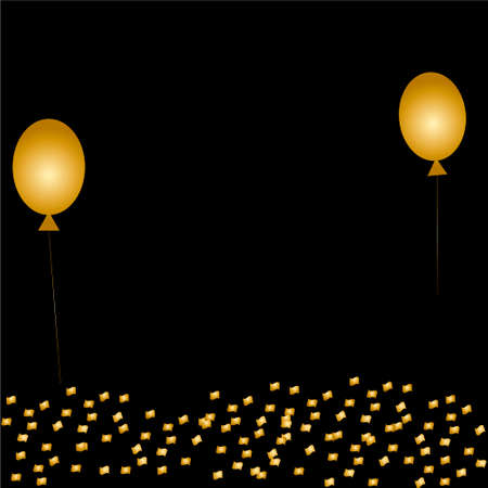 banners and cards gold sparkles on black backgroundの写真素材