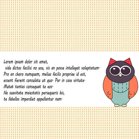 Owl invitation card template, colorful background, greeting cardのイラスト素材