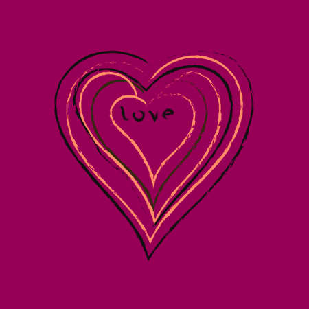 I Love you greeting card, poster with heart, note. Vector backgroundのイラスト素材