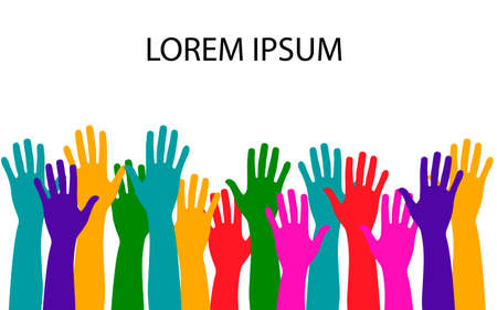 hands of different colors. cultural and ethnic diversityのイラスト素材