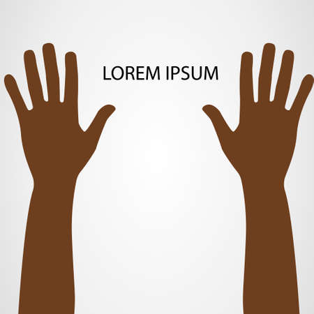 Vector Hands Up Isolated Vector Hands Up Isolated On White Backgroundのイラスト素材