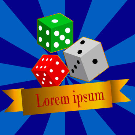Dice vector casino design background. Dice gambling template concept.のイラスト素材