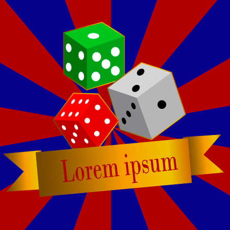 Dice vector casino design background. Dice gambling template concept.のイラスト素材