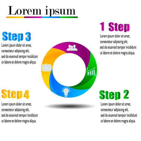 Abstract infographics number options template. Vector illustration. Can be used for workflow layout, diagram, business step options, banner, web design.のイラスト素材