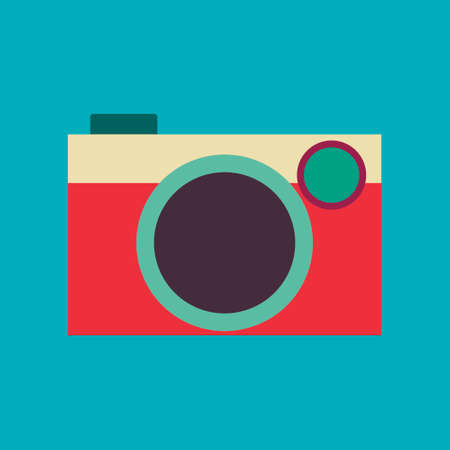 vintage rangefinder film camera colorful vector illustration