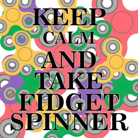 Hand spinner flat vector illustration. Hand spinner tricks. Badges, labels, banners, advertisements, brochures, business templates. Vector illustration isolated on white backgroundのイラスト素材