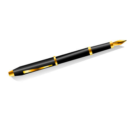 Fountain pen vector illustration golden pen isolatedのイラスト素材