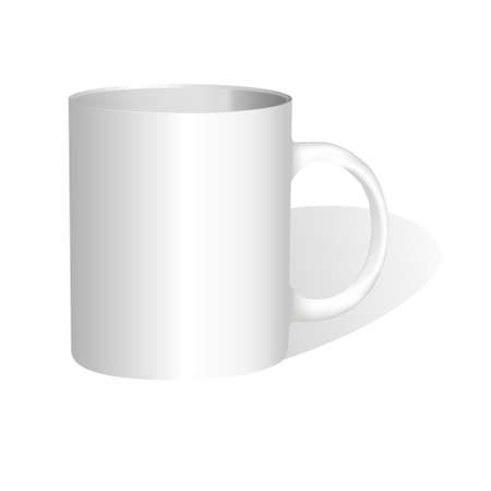 Vector illustration of realistic classic white cup isolatedのイラスト素材