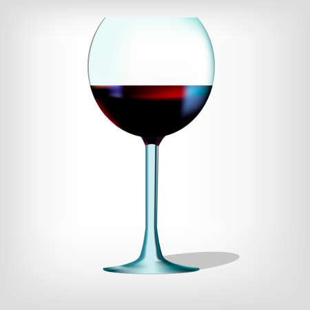 Realistic wineglass and red wineのイラスト素材
