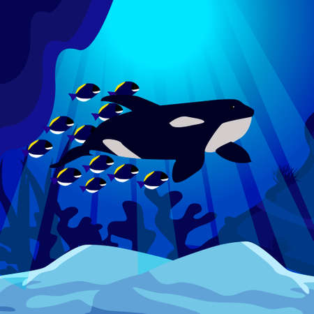 Scene with fish under the oceanのイラスト素材