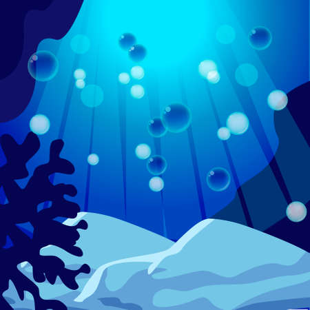 Undersea. Marine Life Landscape - the oceanのイラスト素材