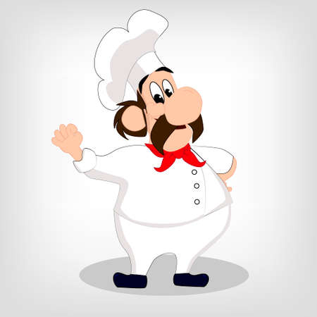 chef banner vector illustration colorful on grey backgroundのイラスト素材