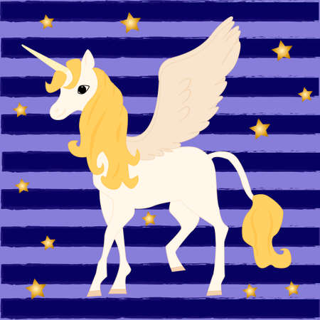 cute magical unicorn,sweet kids graphics for t-shirts vectorのイラスト素材