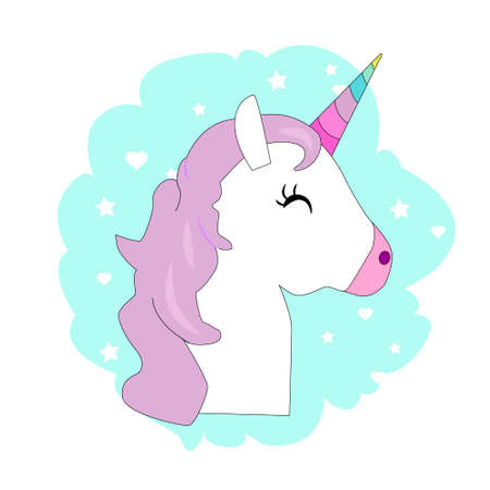 cute magical unicorn,sweet kids graphics for t-shirts vectorのイラスト素材