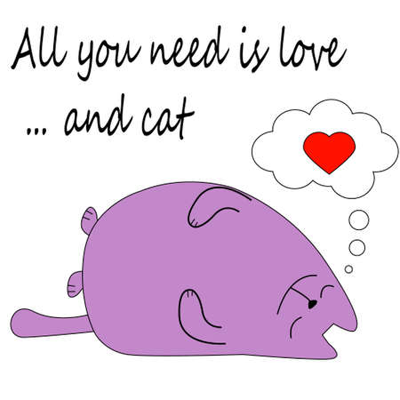 Cats vector, T-shirt Print, cartoon characters, cute cats hand drawnのイラスト素材